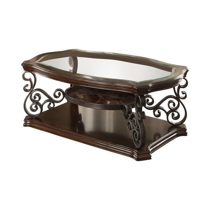 Laney Coffee Table Deep Merlot and Clear - Just Furniture (PA) - Multi Location