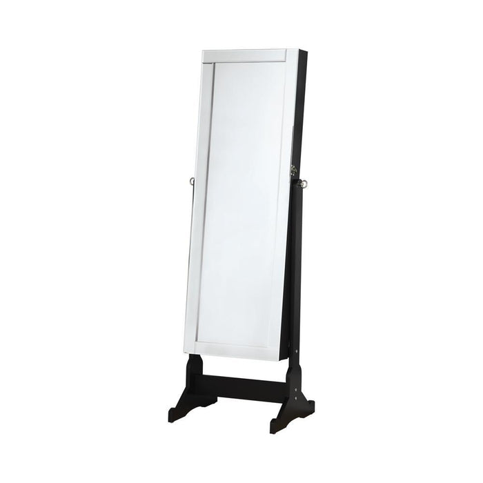 Cortez Storage Jewelry Cheval Mirror Black - Just Furniture (PA) - Multi Location