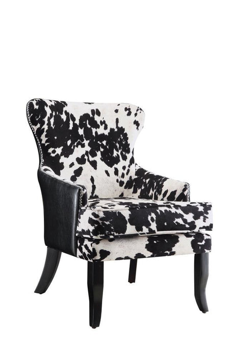 Trea Cowhide Print Accent Chair Black and White - Just Furniture (PA) - Multi Location