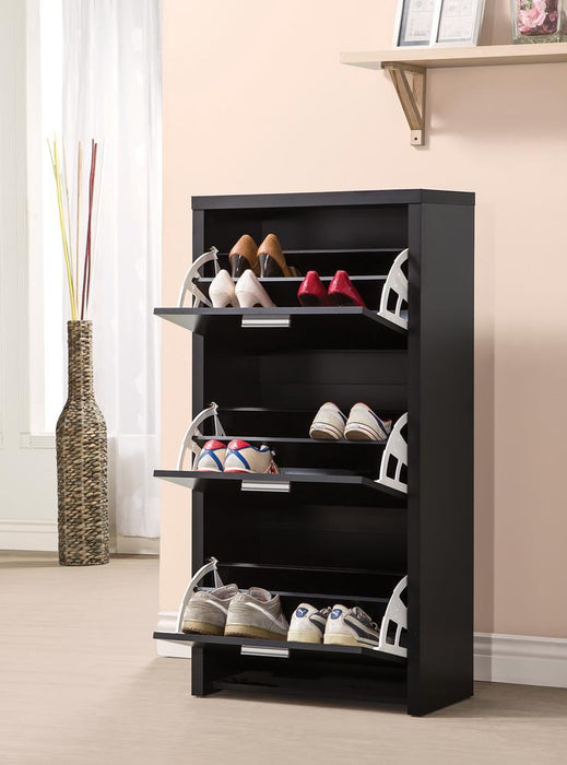 Vivian 3-drawer Shoe Cabinet Black - Just Furniture (PA) - Multi Location