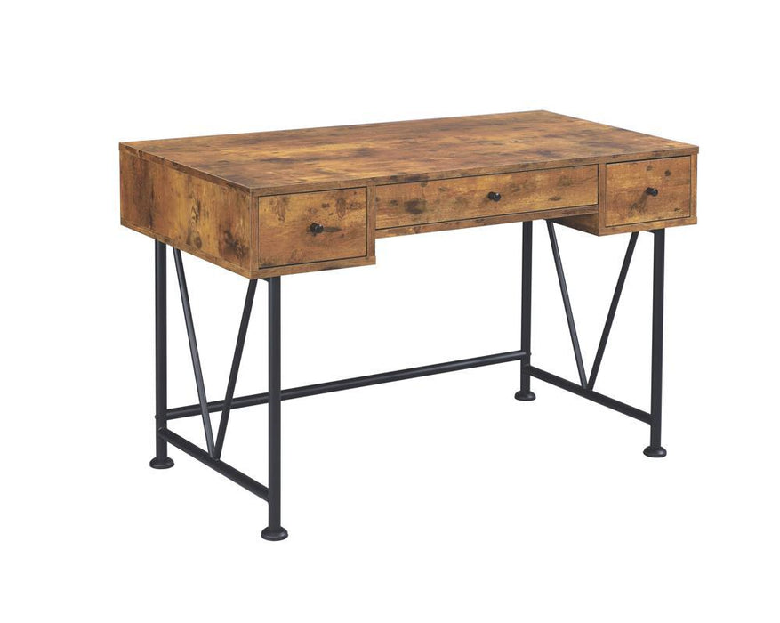 Analiese 3-drawer Writing Desk Antique Nutmeg and Black - Just Furniture (PA) - Multi Location