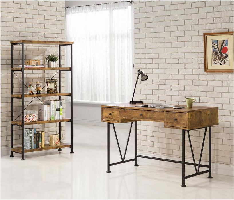 Analiese 3-drawer Writing Desk Antique Nutmeg and Black - Just Furniture (PA) - Multi Location