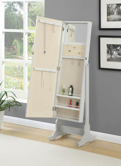 Yvonne Storage Jewelry Cheval Mirror Grey - Just Furniture (PA) - Multi Location