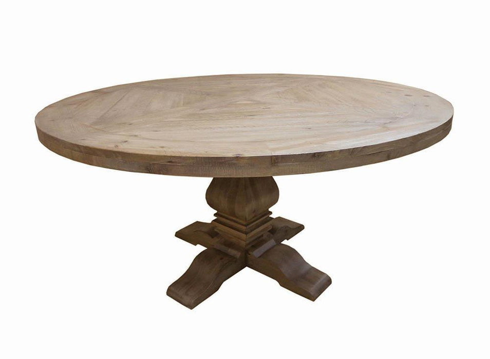 Florence Round Pedestal Dining Table Rustic Smoke - Just Furniture (PA) - Multi Location