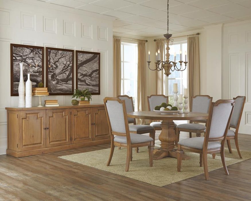 Florence Round Pedestal Dining Table Rustic Smoke - Just Furniture (PA) - Multi Location