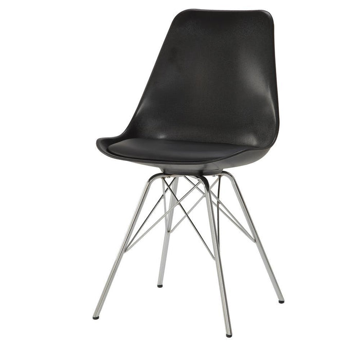 Juniper Armless Dining Chairs Black and Chrome (Set of 2) - Just Furniture (PA) - Multi Location