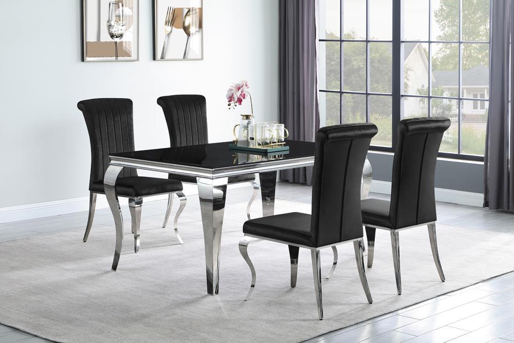 Carone Rectangular Dining Table Chrome and Black - Just Furniture (PA) - Multi Location