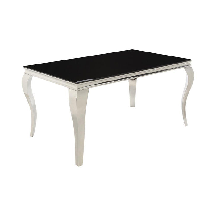 Carone Rectangular Dining Table Chrome and Black - Just Furniture (PA) - Multi Location
