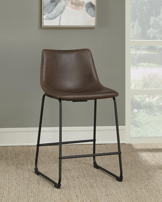Michelle Armless Counter Height Stools Two-tone Brown and Black (Set of 2) - Just Furniture (PA) - Multi Location
