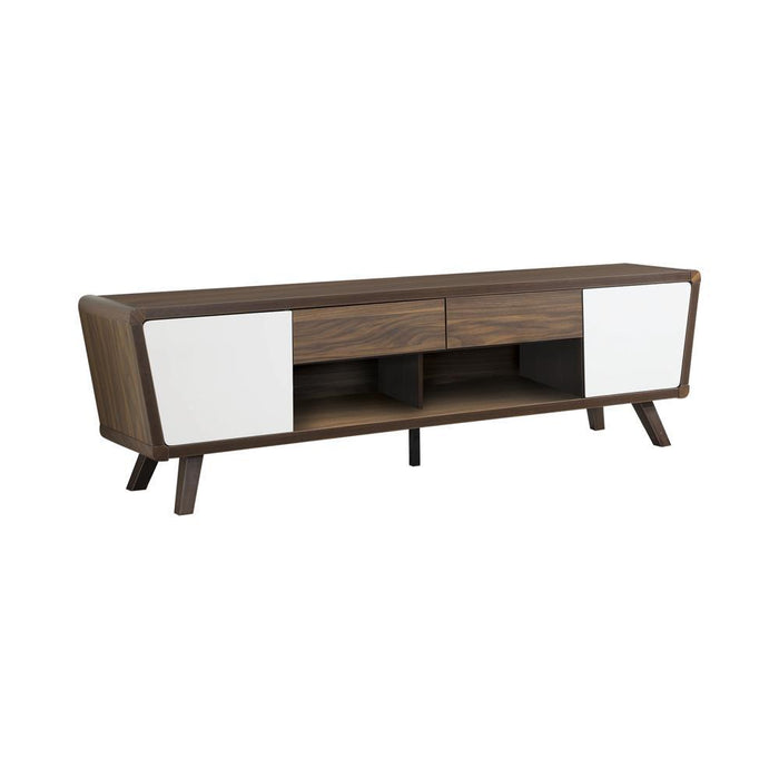 Alvin 2-drawer TV Console Dark Walnut and Glossy White - Just Furniture (PA) - Multi Location