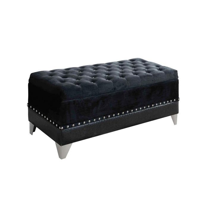 Barzini Tufted Rectangular Trunk with Nailhead Black - Just Furniture (PA) - Multi Location