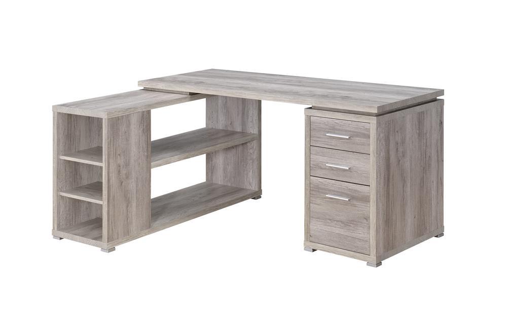 Yvette L-shape Office Desk Grey Driftwood - Just Furniture (PA) - Multi Location