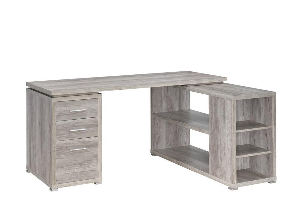 Yvette L-shape Office Desk Grey Driftwood - Just Furniture (PA) - Multi Location