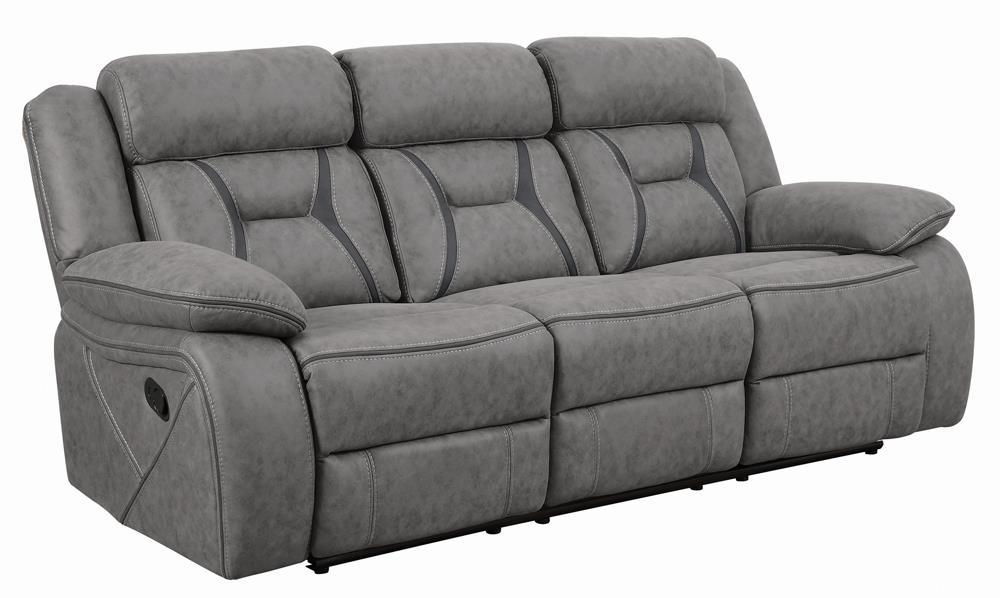 Higgins Pillow Top Arm Upholstered Motion Sofa Grey - Just Furniture (PA) - Multi Location