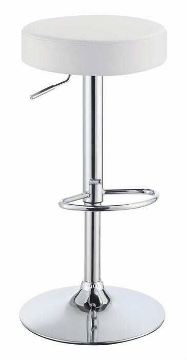 Ramses Adjustable Backless Bar Stool Chrome and White - Just Furniture (PA) - Multi Location
