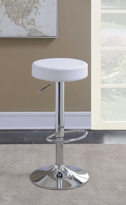 Ramses Adjustable Backless Bar Stool Chrome and White - Just Furniture (PA) - Multi Location