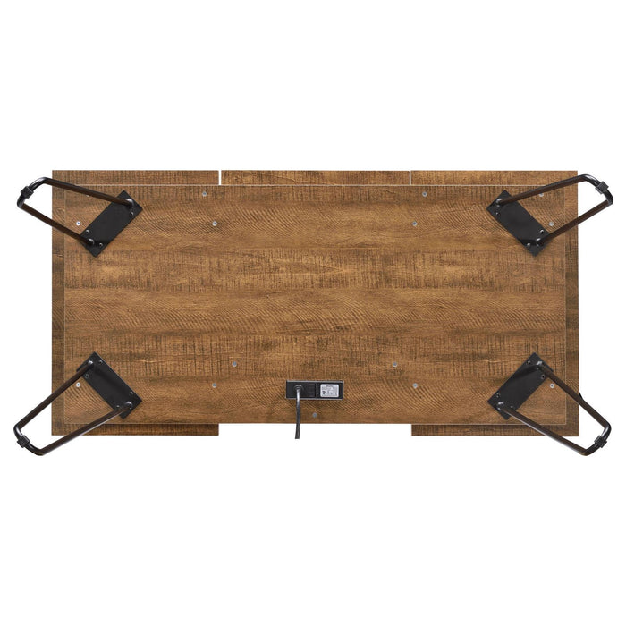 Sheeran Writing Desk with 4 Hidden Storages Rustic Amber - Just Furniture (PA) - Multi Location