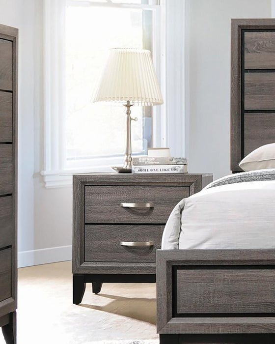 Watson 2-drawer Nightstand Grey Oak and Black - Just Furniture (PA) - Multi Location