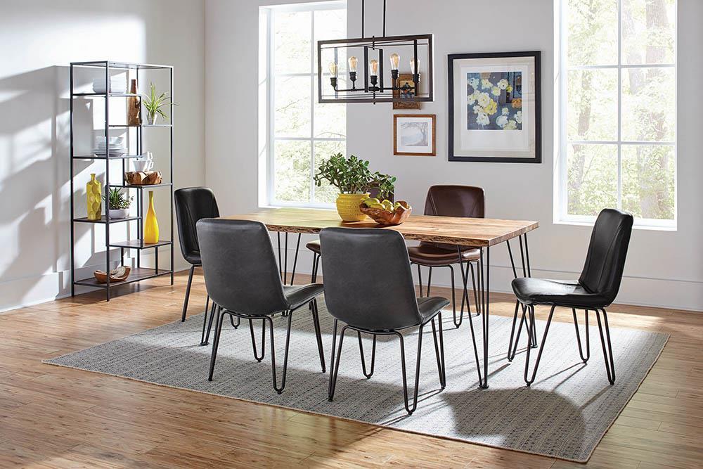 Sherman Rectangular Dining Table Natural Acacia and Matte Black - Just Furniture (PA) - Multi Location