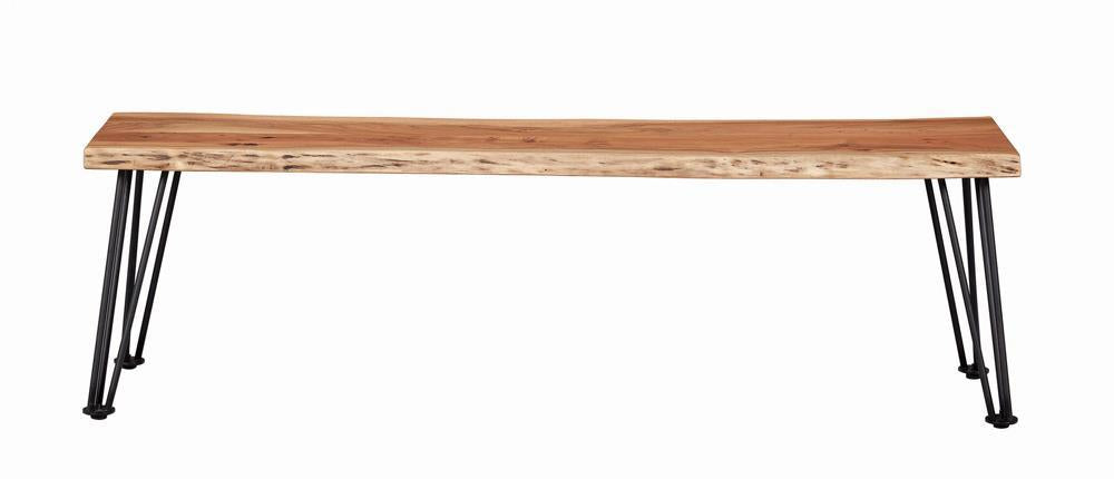 Sherman Bench Natural Acacia and Matte Black - Just Furniture (PA) - Multi Location