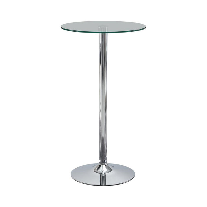 Abiline Glass Top Round Bar Table Chrome - Just Furniture (PA) - Multi Location
