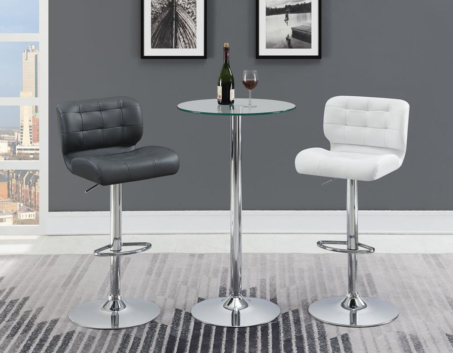 Abiline Glass Top Round Bar Table Chrome - Just Furniture (PA) - Multi Location