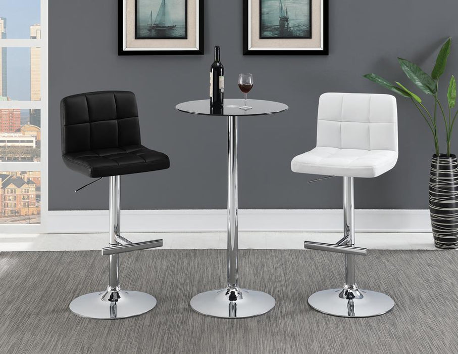 Lenny Adjustable Bar Stools Chrome and White (Set of 2) - Just Furniture (PA) - Multi Location