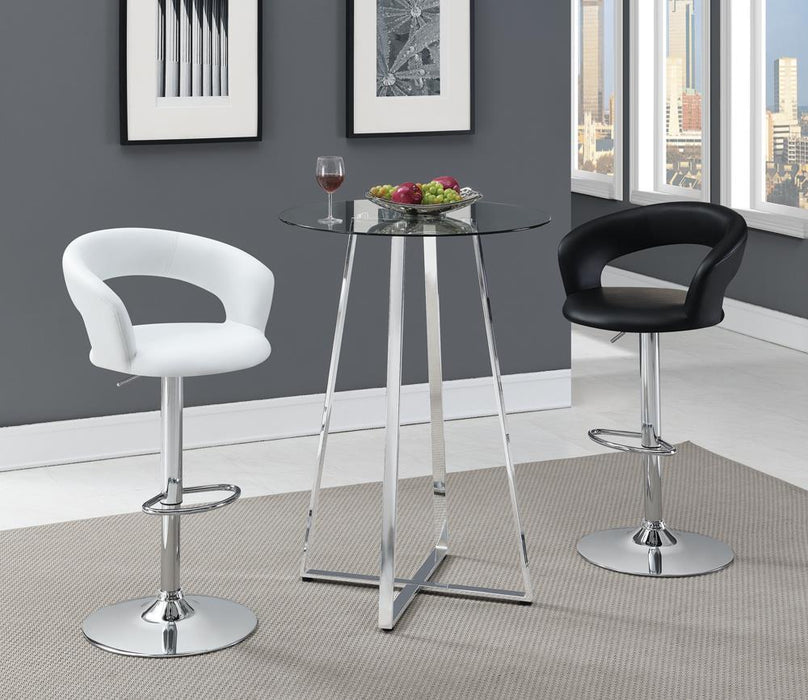 Barraza 29" Adjustable Height Bar Stool Black and Chrome - Just Furniture (PA) - Multi Location