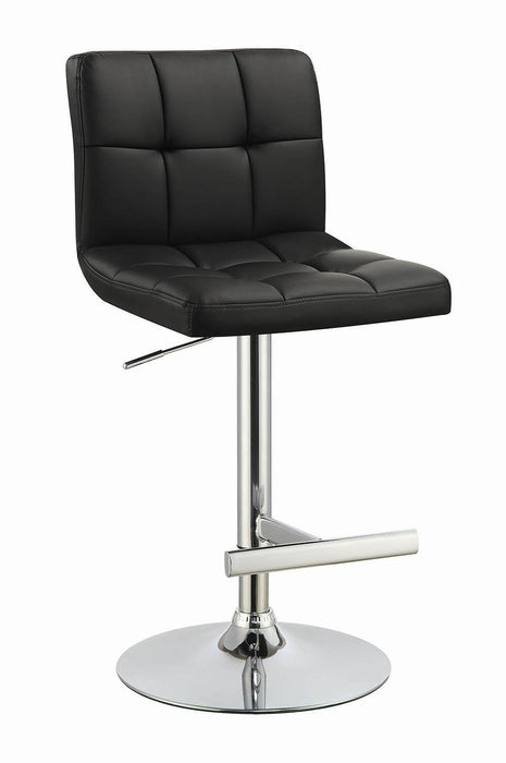 Lenny Adjustable Bar Stools Chrome and Black (Set of 2) - Just Furniture (PA) - Multi Location