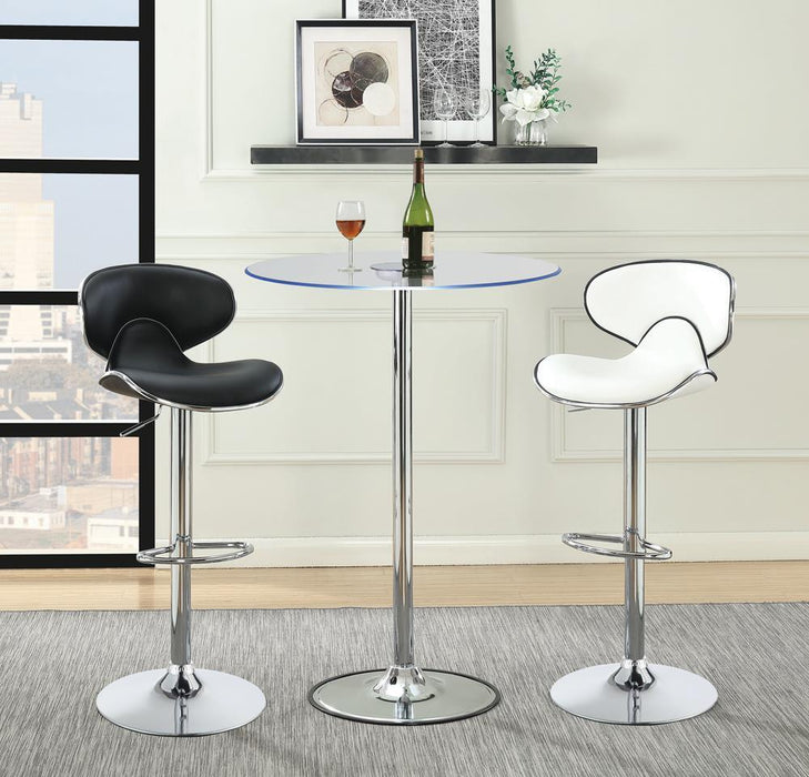 Edenton Upholstered Adjustable Height Bar Stools Black and Chrome (Set of 2) - Just Furniture (PA) - Multi Location
