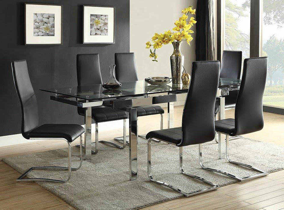 Montclair High Back Dining Chairs Black and Chrome (Set of 4) - Just Furniture (PA) - Multi Location