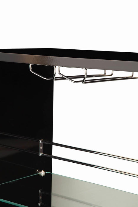 Adolfo 3-tier Bar Table Glossy Black and Clear - Just Furniture (PA) - Multi Location