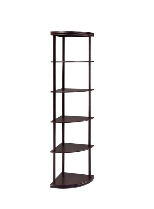 Bonwick 5-shelf Corner Bookshelf Cappuccino - Just Furniture (PA) - Multi Location