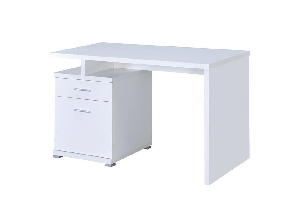 Irving 2-drawer Office Desk with Cabinet White - Just Furniture (PA) - Multi Location