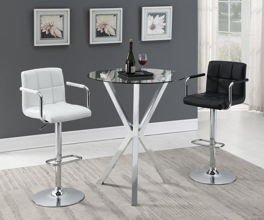 Denali Round Glass Top Bar Table Chrome - Just Furniture (PA) - Multi Location