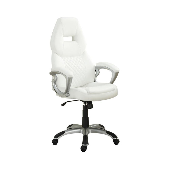 Bruce Adjustable Height Office Chair White and Silver - Just Furniture (PA) - Multi Location
