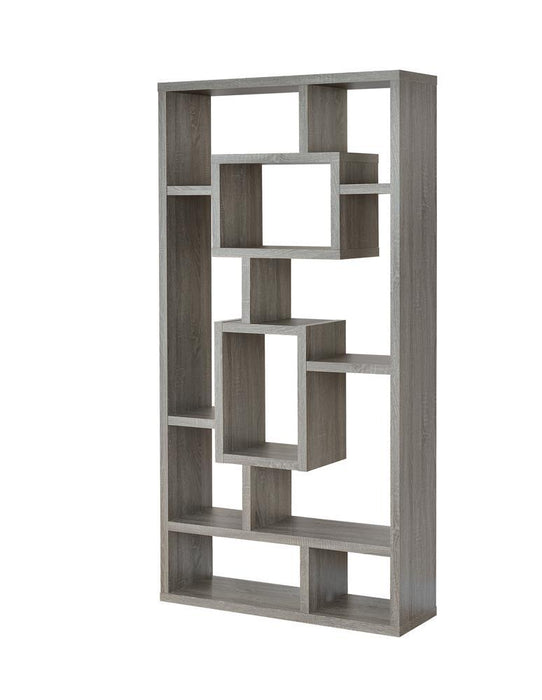 Howie 10-shelf Bookcase Weathered Grey - Just Furniture (PA) - Multi Location