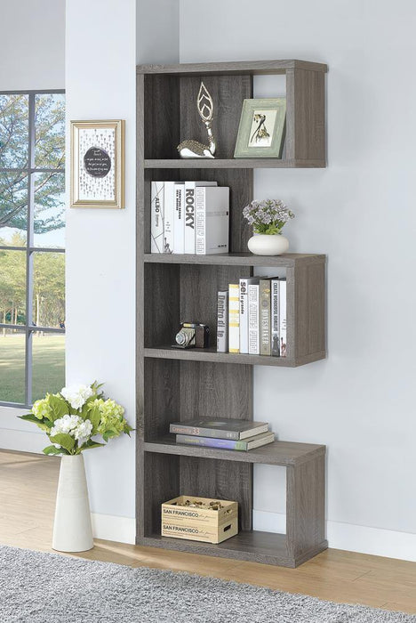 Joey 5-tier Bookcase Weathered Grey - Just Furniture (PA) - Multi Location
