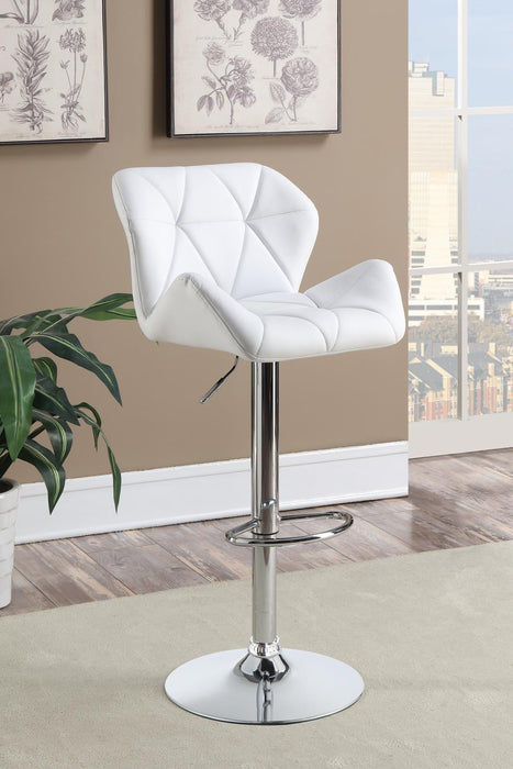 Berrington Adjustable Bar Stools Chrome and White (Set of 2) - Just Furniture (PA) - Multi Location