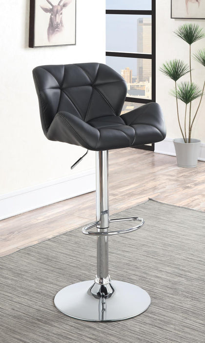 Berrington Adjustable Bar Stools Chrome and Black (Set of 2) - Just Furniture (PA) - Multi Location