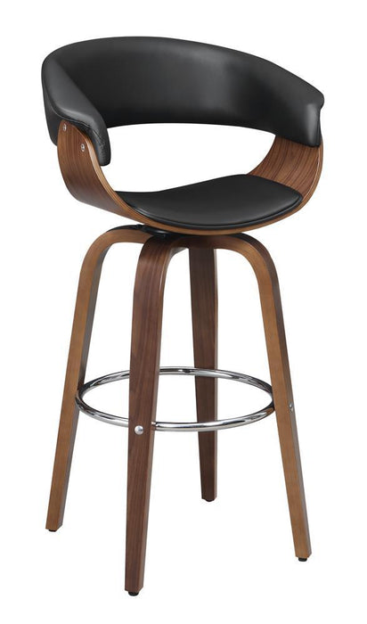 Zion Upholstered Swivel Bar Stool Walnut and Black - Just Furniture (PA) - Multi Location