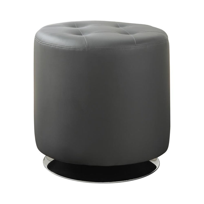 Bowman Round Upholstered Ottoman Grey - Just Furniture (PA) - Multi Location
