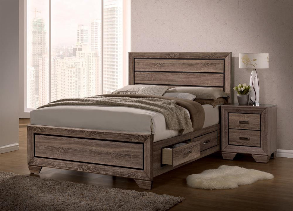 Kauffman California King, Eastren King & Queen Storage Bed Washed Taupe - Just Furniture (PA) - Multi Location