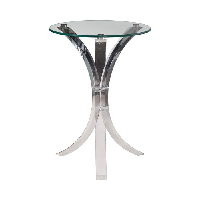 Emmett Round Accent Table Clear - Just Furniture (PA) - Multi Location
