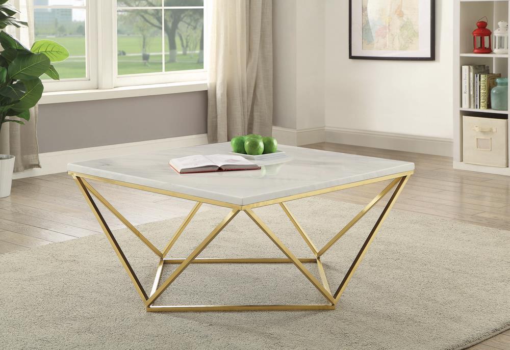 Elana Rectangle 2-shelf Coffee Table Glossy White - Just Furniture (PA) - Multi Location
