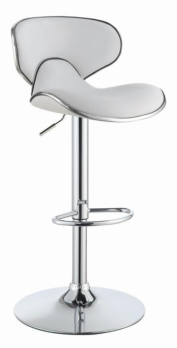 Edenton Upholstered Adjustable Height Bar Stools White and Chrome (Set of 2) - Just Furniture (PA) - Multi Location