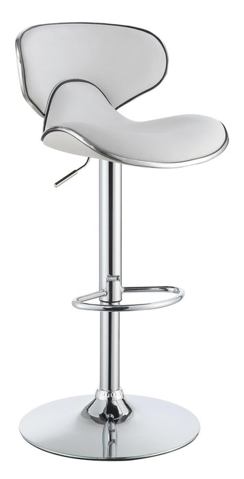 Edenton Upholstered Adjustable Height Bar Stools White and Chrome (Set of 2) - Just Furniture (PA) - Multi Location