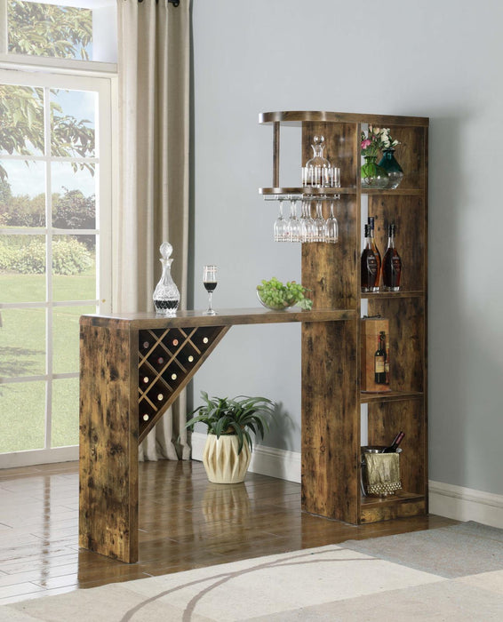 Belvedere 5-shelf Bar Table Storage Antique Nutmeg - Just Furniture (PA) - Multi Location