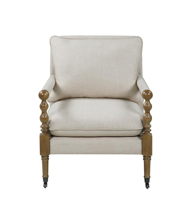 Dempsy Upholstered Accent Chair with Casters Beige - Just Furniture (PA) - Multi Location