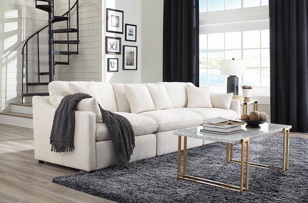 Hobson Cushion Seat Ottoman Off-White - Just Furniture (PA) - Multi Location